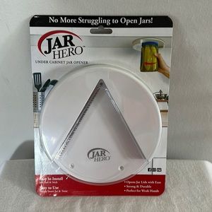 Jar Hero - Under Cabinet Jar Lid & Bottle Opener - Opens Any Size Jar